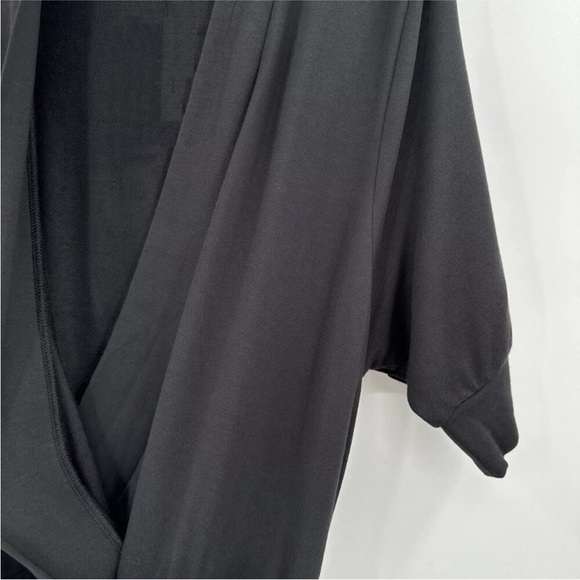 Quince French Terry Modal Maternity & Nursing Wrap Jumpsuit Black sz S NWOT - Picture 2 of 4